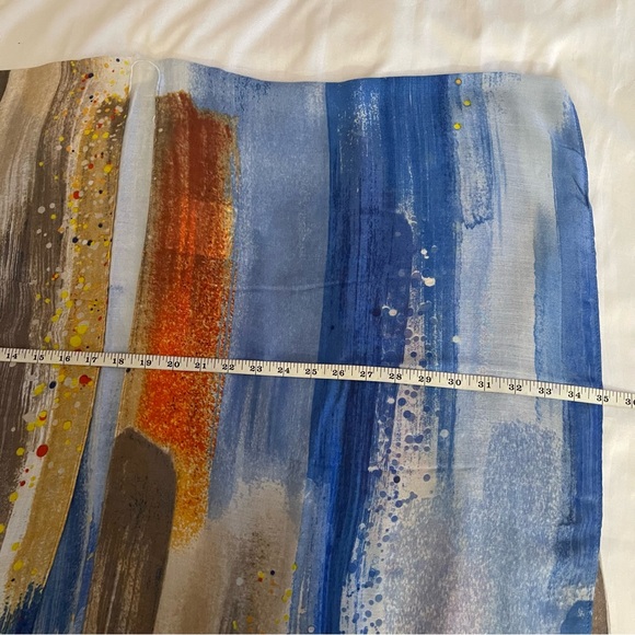 Blue multi raw hem split sides kimono cover up - Picture 8 of 10